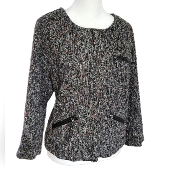 NWOT Sanctuary Anthropologie blazer, full zip jacket, zip pockets, Sz Lg - Picture 4 of 16